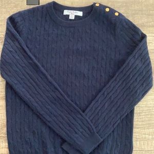 Brooks Brothers navy 100% cashmere sweater girls L